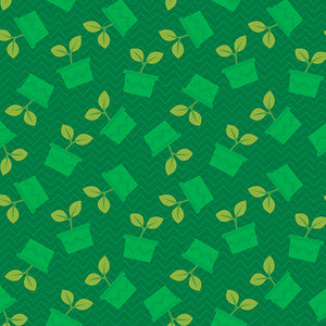 Happy Notes By Sugaridoo By The 1/2 Yard Planty Friends Dark Green