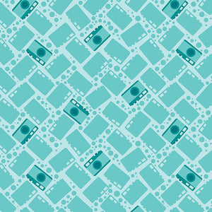 Happy Notes By Sugaridoo By The 1/2 Yard Picture Perfect Turquoise