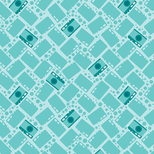 Happy Notes By Sugaridoo By The 1/2 Yard Picture Perfect Turquoise