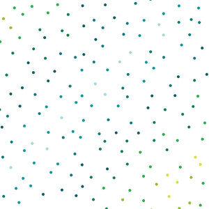 Happy Notes By Sugaridoo By The 1/2 Yard Dot Dot Green/White