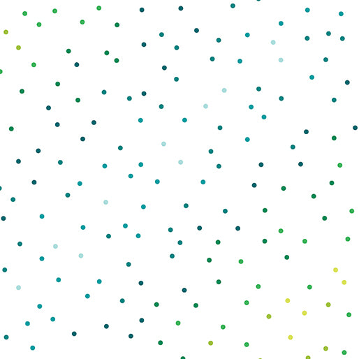 Happy Notes By Sugaridoo By The 1/2 Yard Dot Dot Green/White