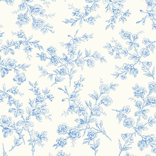 DECEMBER PREORDER -- Patricia's Posey Denim/White