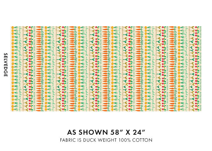 OCTOBER PREORDER -- Veggie Garden Stripe Multi/Natural Duck Weight Fabric
