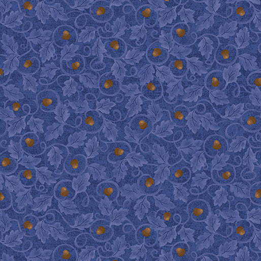 Nancy Halvorsen Autumn Breeze By The 1/2 Yard Acorn Twirl Blue