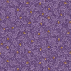 Nancy Halvorsen Autumn Breeze By The 1/2 Yard Acorn Twirl Plum