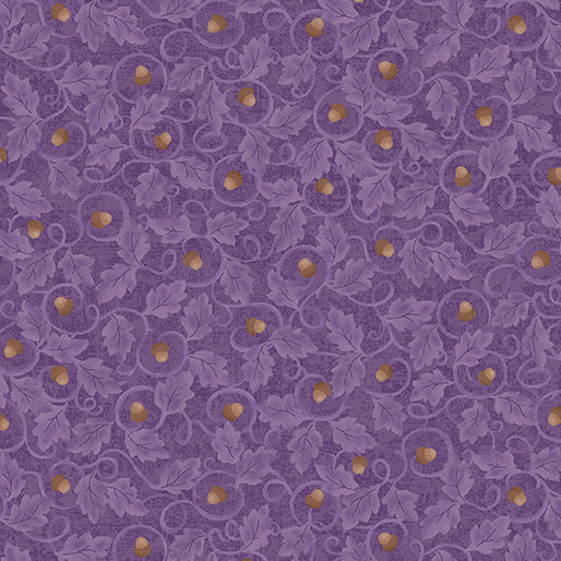Nancy Halvorsen Autumn Breeze By The 1/2 Yard Acorn Twirl Plum