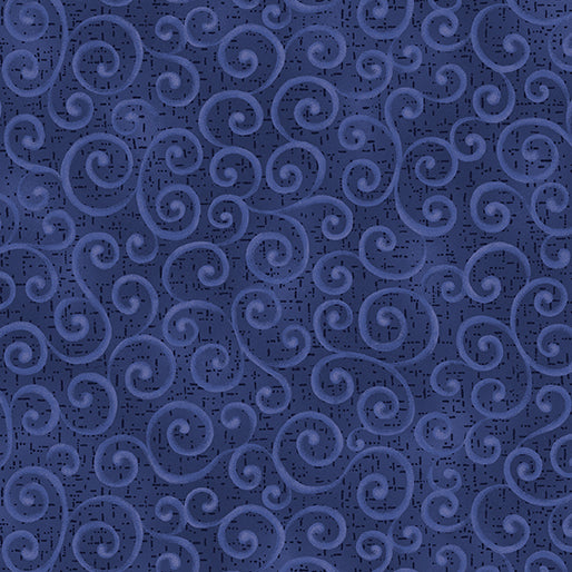 Nancy Halvorsen Autumn Breeze By The 1/2 Yard Swirling Winds Navy