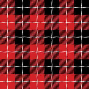 Christmas Red Holiday Plaid  By The 1/2 Yard