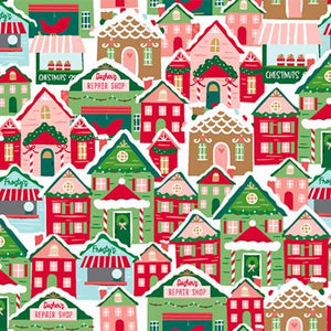 Christmas Multi Packed Village  By The 1/2 Yard