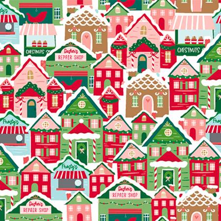 Christmas Multi Packed Village  By The 1/2 Yard