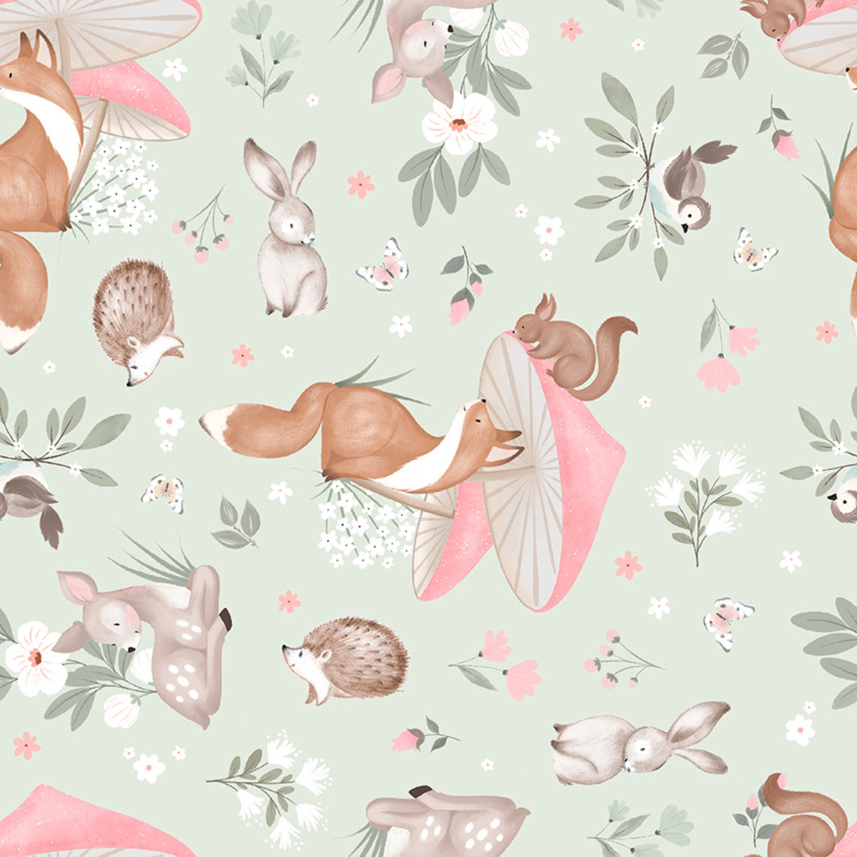 Sweet Woodland Minky Green