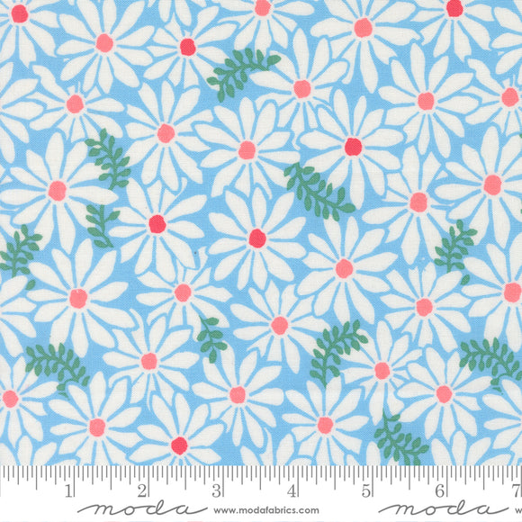 Kate Spain Moda Quilting Fabric Pre Order Ships In November Sold By 1/2 Yard Increments Reef Bloom Sky