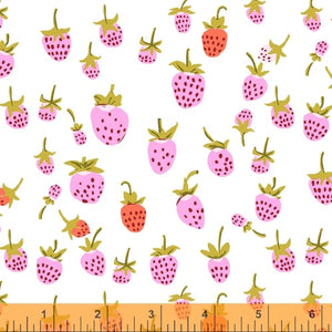 Windham Fabric By The 1/2 Yard  HEATHER ROSS 20TH ANNIVERSARY by Heather Ross Strawberry Lilac