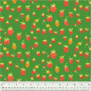 Pre Order Ships In June By The 1/2 Yard Studio Edit by Heather Ross Windham Fabrics Strawberries Green