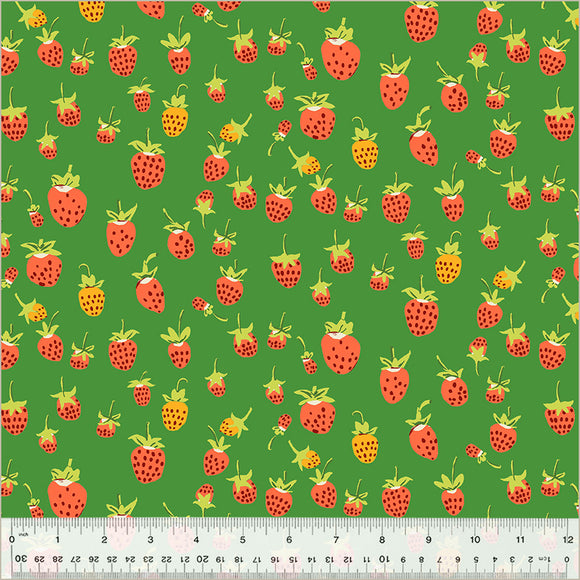 Pre Order Ships In June By The 1/2 Yard Studio Edit by Heather Ross Windham Fabrics Strawberries Green