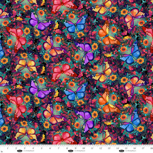 Pre Order Ships In December Luminous Haven Turquoise Butterflies Minky