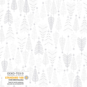 Stof We Love Christmas Silver & White By The 1/2 Yard