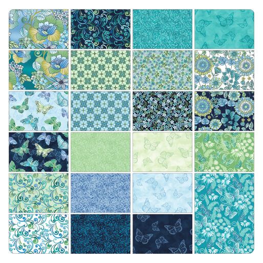10" Charm Pack 42 Squares Butterfly Calypso