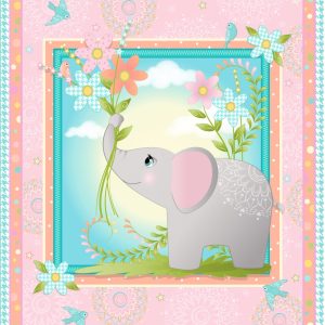 Oasis Fabrics Wee Ones Baby Elephant Panel