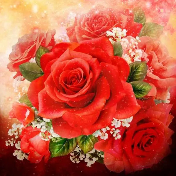 Oasis American Beauty 60" Quilt Panel Red