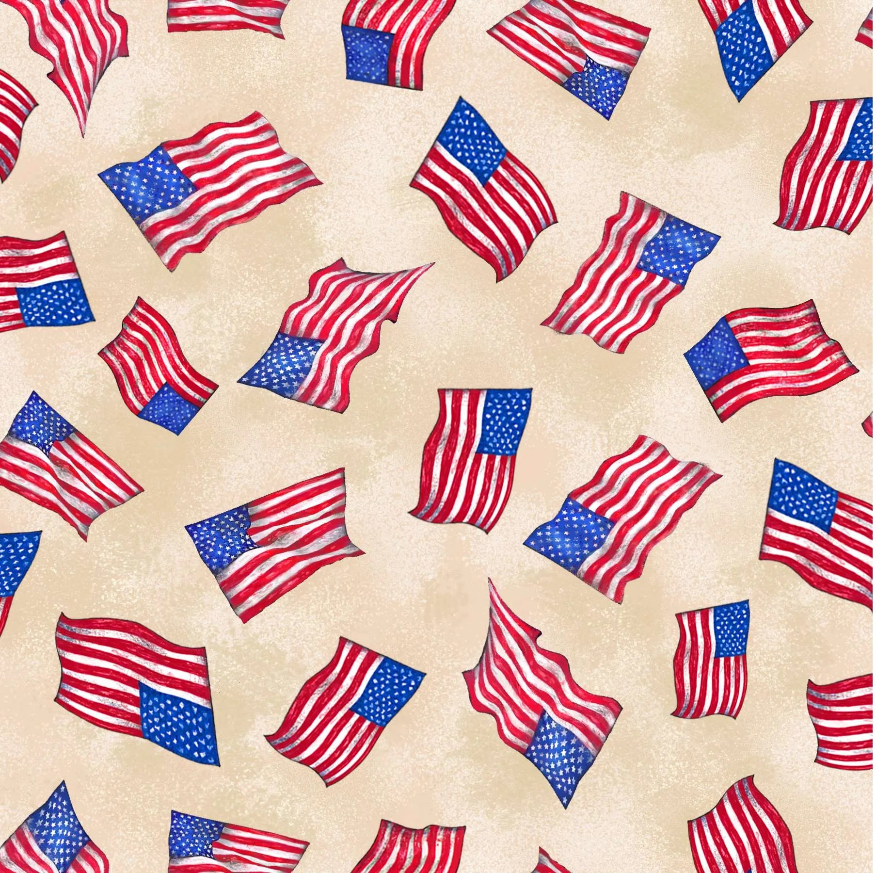 Pre Order Ships In March Wavy Flags on Ecru