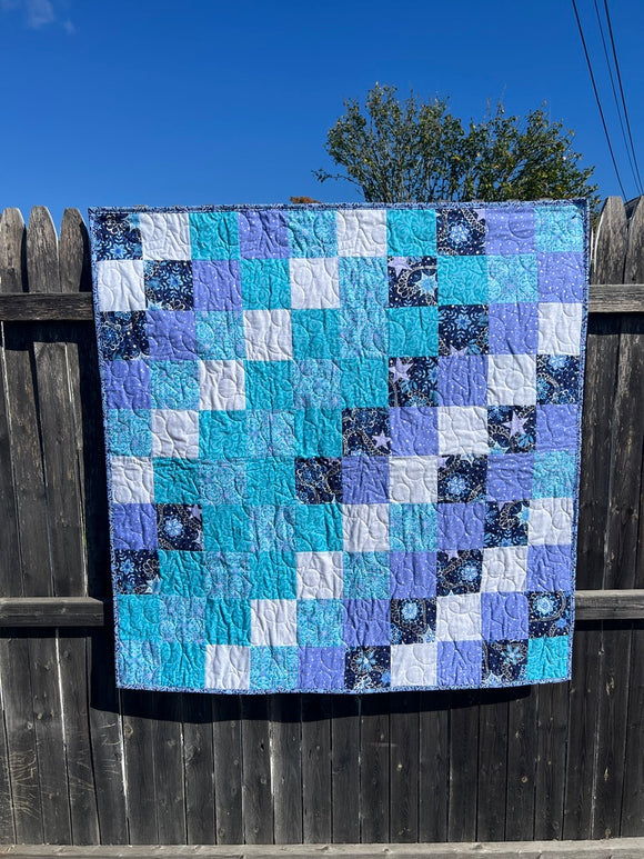 Blue Christmas Quilt 44x44