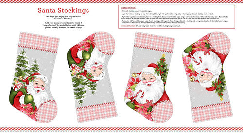 Christmas Candy Cane Lane Stocking Panel