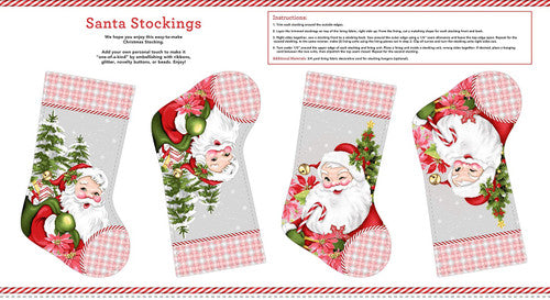 Studioe Fabrics Christmas Candy Cane Lane By Kathleen Francour Stocking Panel