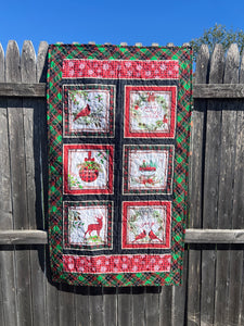 Christmas Cardinal Wall Hanging Quilt 27x45"