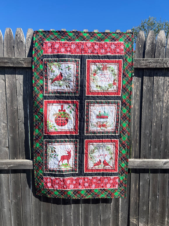 Christmas Cardinal Wall Hanging Quilt 27x45