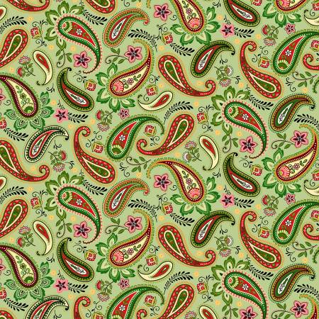Green Multi Paisley
