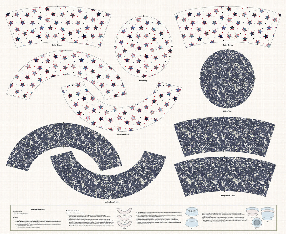 Pre Order Ships In September Patriotic || STARS & Stripes Panel Bucket Hat