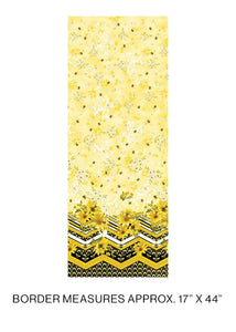 Benartex By The 1/2 Yard Buzzworthy Border Yellow