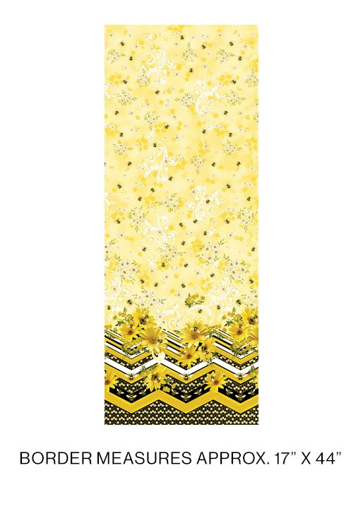 Benartex By The 1/2 Yard Buzzworthy Border Yellow