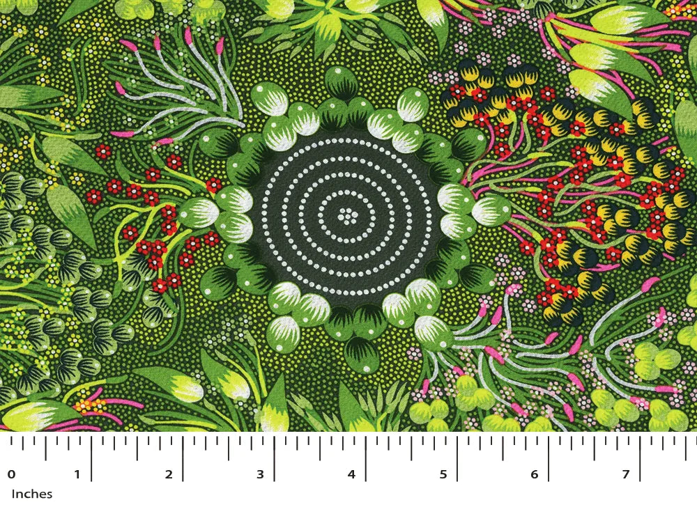 Bush Fruits Green by Marilyn Abbott Wheeler Rayon