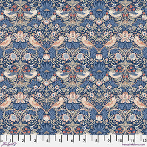 William Morris Bexleyheath Cotton Lawn Collection By The 1/2 Yard Mini-Strawberry Thief - Inky