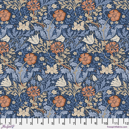 William Morris Bexleyheath Cotton Lawn Collection By The 1/2 Yard Compton - Inky