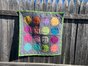 Snowball Table Runner Quilt 24x24"