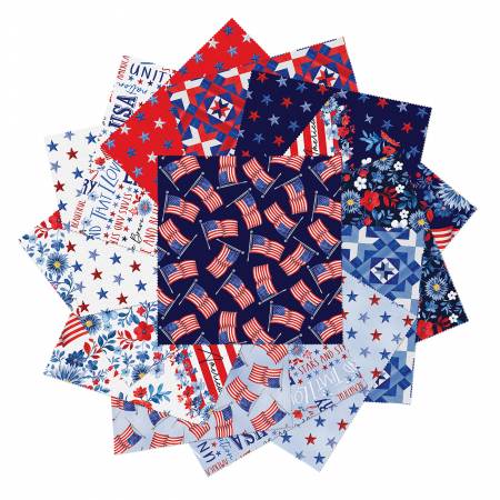 10" Charm Pack 42 Squares Faith, Family, Freedom