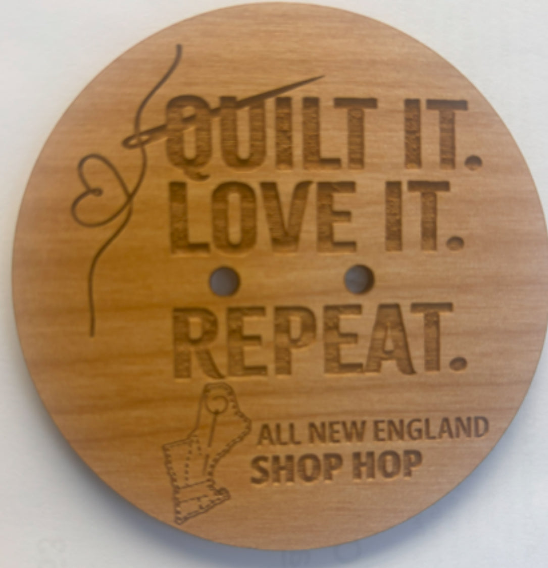 All New England Shop Hop 3” Wooden Button