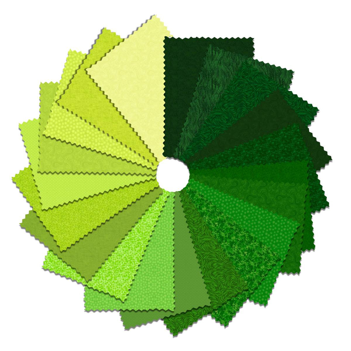 5" Charm Pack 42 Squares Green Giant