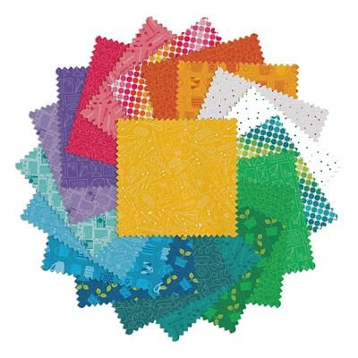 5" Charm Pack 42 Squares Happy Notes