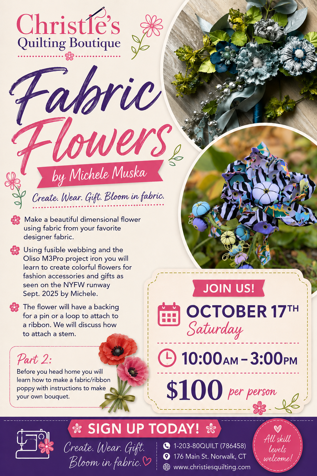 10/17/2026 Flower Making with Michele Muska  Class 10-3