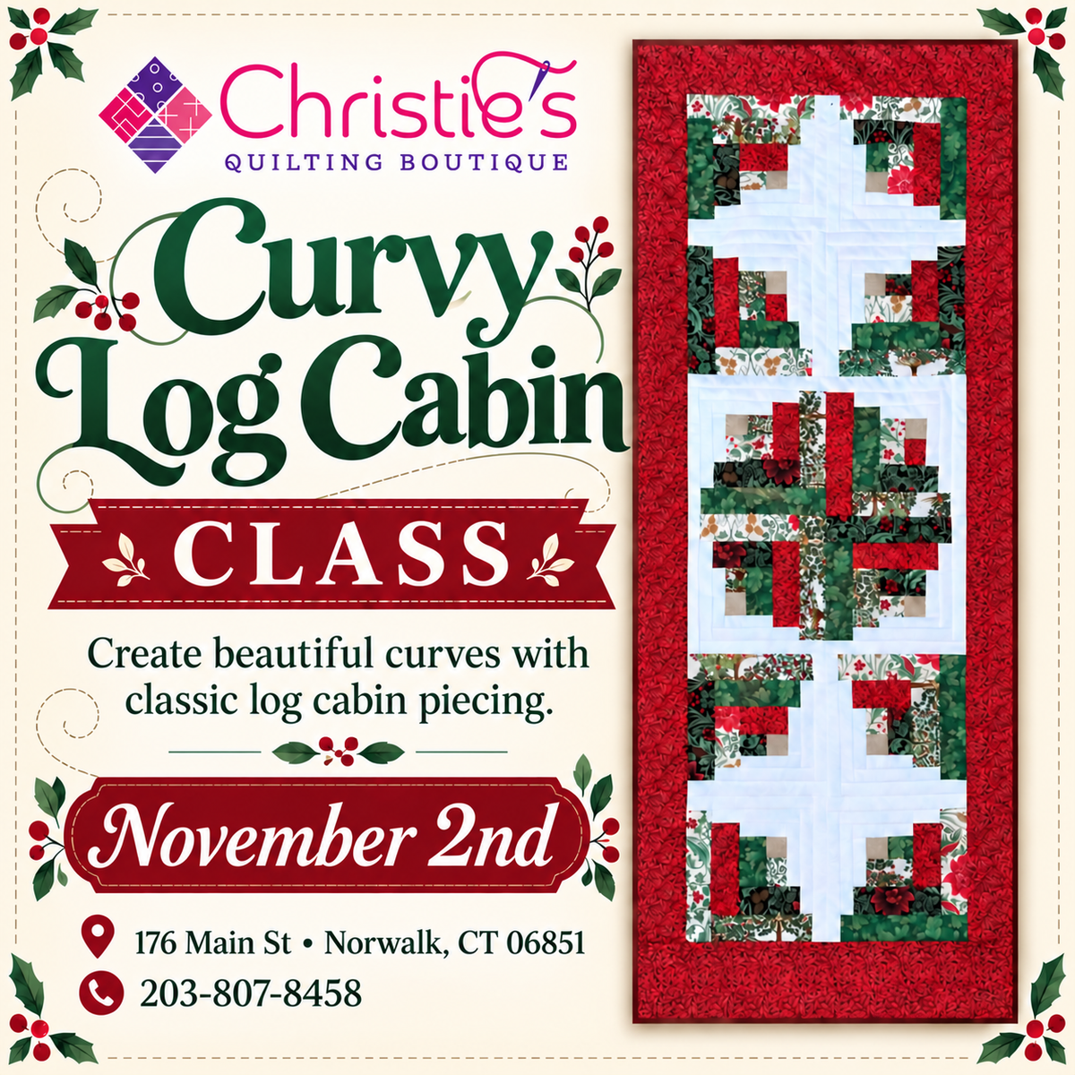 11/02/2026 Log Cabin Quilt Block Class 12-3 Class By Regina