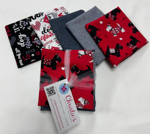 5 Fat Quarters Bundle Scottie Dogs