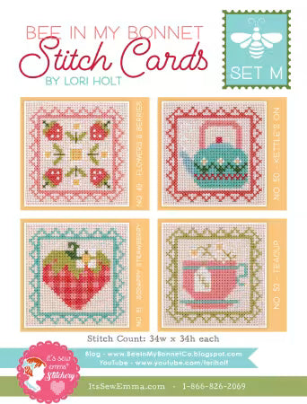 Bee In My Bonnet Cross Stitch Cards Set M Lori Holt