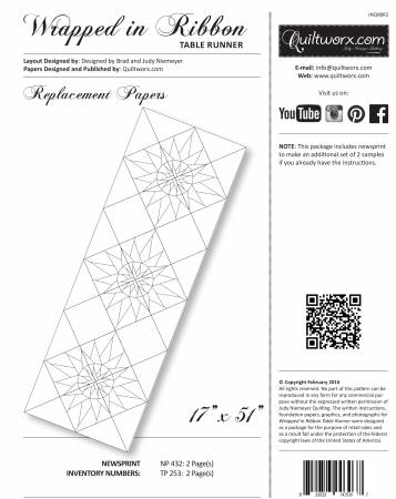 Wrapped In Ribbon Paper Pieced Table Runner Pattern Replacement Papers