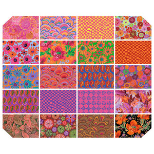 Pre Order Ships August 2024 Free Spirit Kaffe Fassett Collective Hot Jelly Roll 40 Pieces 2.5" by 44"