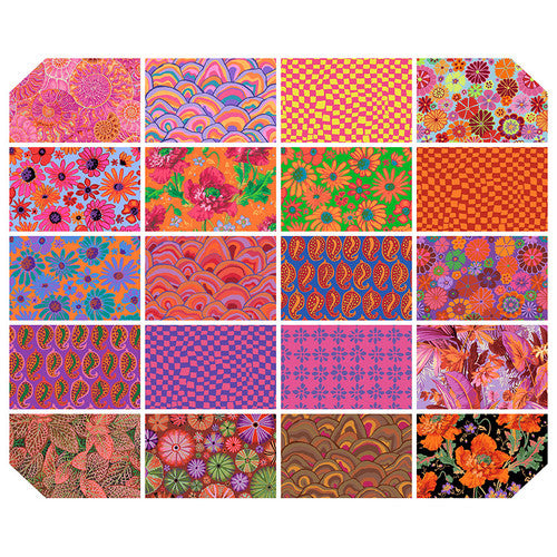 Pre Order Ships August 2024 Free Spirit Kaffe Fassett Collective Hot Jelly Roll 40 Pieces 2.5