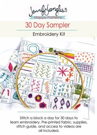 30 Day Sampler Embroidery Class Volume 1 Kit